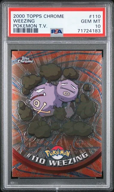 2000 Topps Chrome Weezing Pokemon T.V. #110 card image
