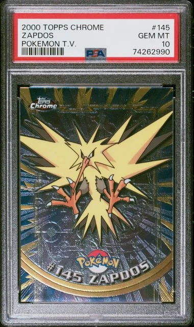 2000 Topps Chrome Zapdos Pokemon T.V. #145 card image