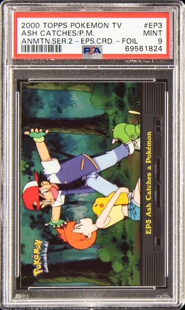 2000 Topps Episode Cards Foil Ep3 Ash Catches A Pokemon Pokemon Tv Animation Series #2 card image