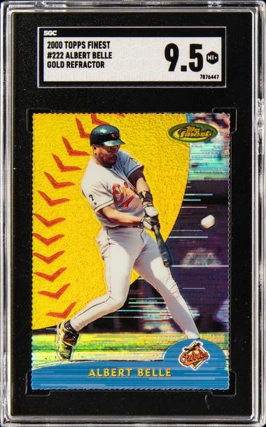 2000 Topps Finest Albert Belle Gold Refractor #222 card image