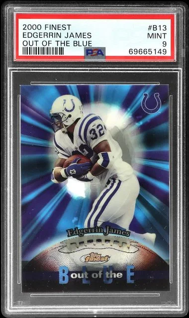 2000 Topps Finest Edgerrin James Out Of The Blue #B13 card image