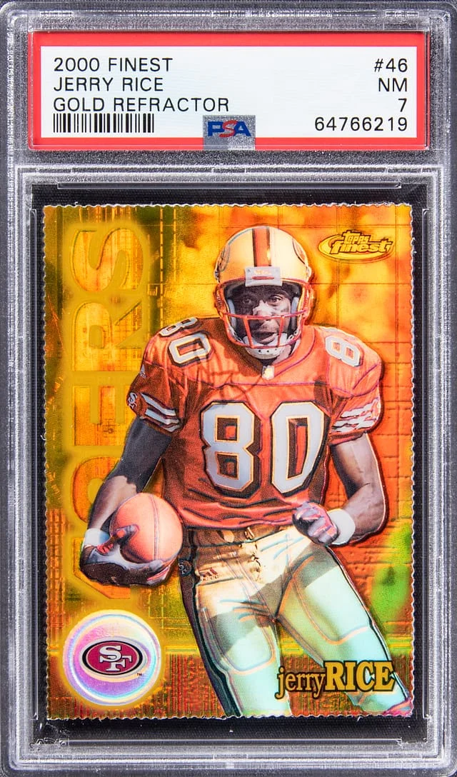 2000 Topps Finest Jerry Rice Gold Refractor #46 card image