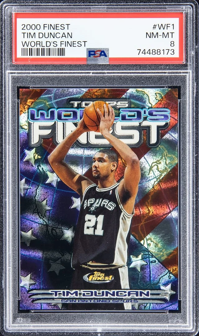 2000 Topps Finest Tim Duncan World's Finest #WF1 card image