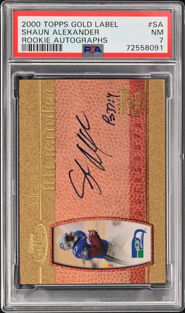 2000 Topps Gold Label Shaun Alexander Autograph #SA card image
