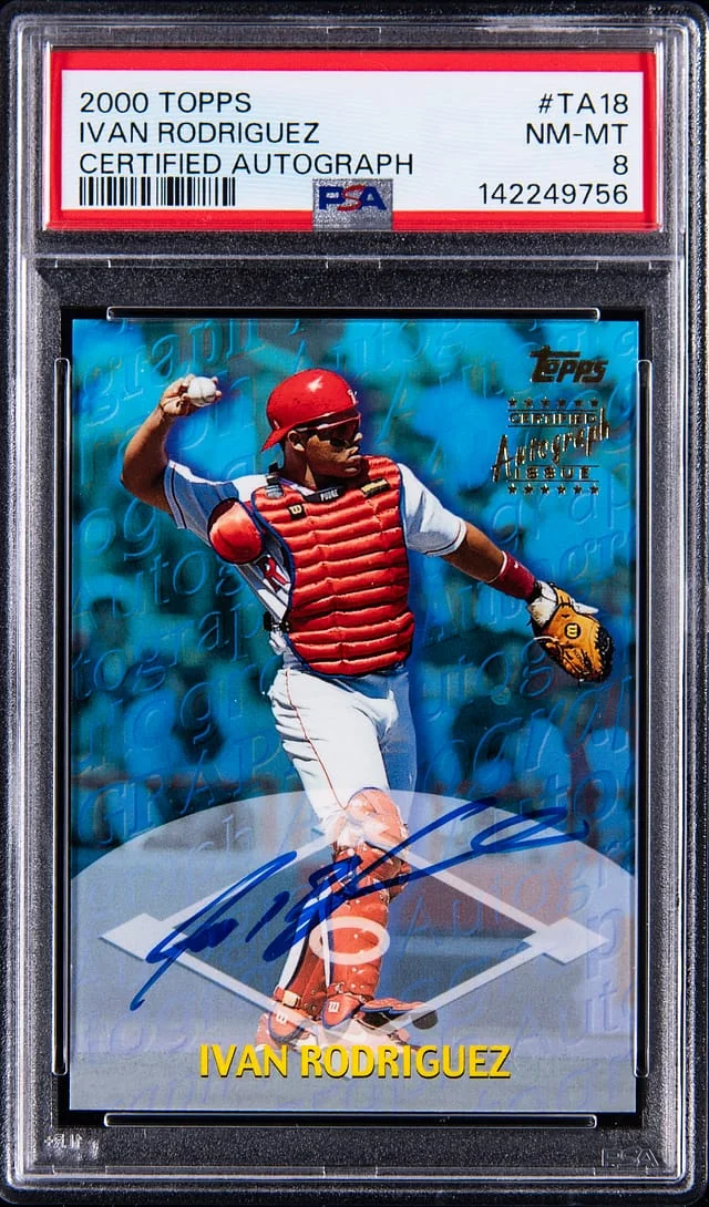 2000 Topps Ivan Rodriguez Certified Autograph #TA18 card image