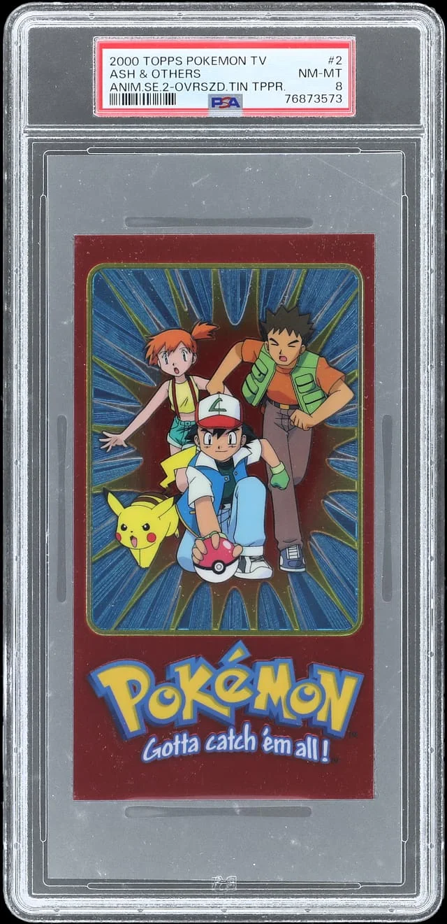 2000 Topps Oversized Tin Topper #2 Ash & Others Pokemon Tv Animation Series #2 card image