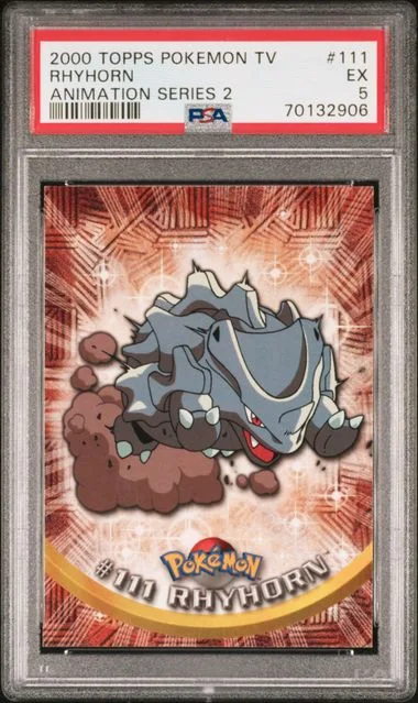 2000 Topps Rhyhorn Pokemon TV Animation Series 2 Foil #111 card image