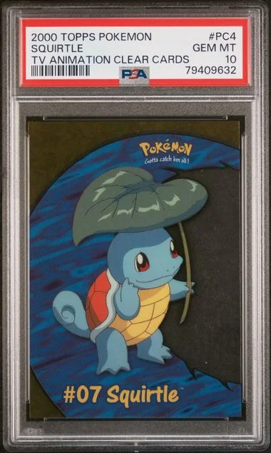 2000 Topps Squirtle Pokemon Tv Animation Clear Cards #PC4 card image