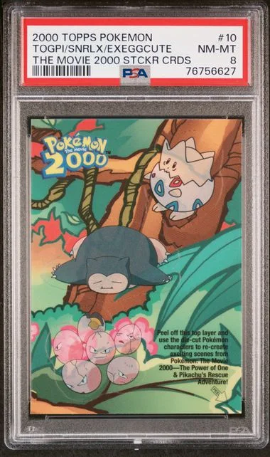 2000 Topps Sticker Cards 10 Exeggcute/Snorlax/Togepi Pokemon The Movie #2000 card image
