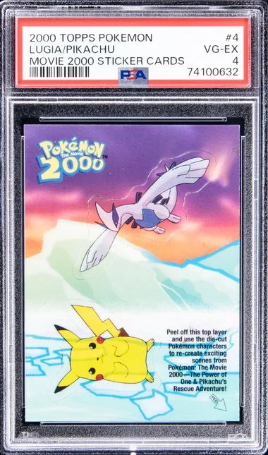 2000 Topps Sticker Cards 4 Lugia/Pikachu Pokemon The Movie #2000 card image