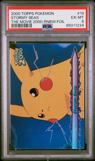 2000 Topps Stormy Seas Pokemon The Movie 2000 Rainbow Foil #19 card image