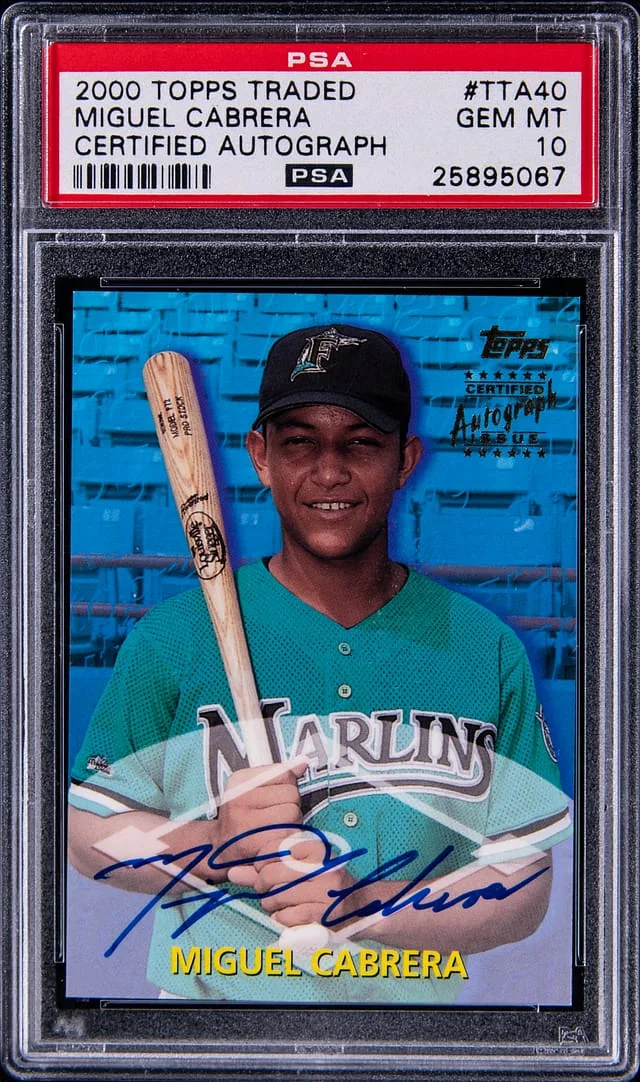 2000 Topps Traded Miguel Cabrera Certified Autograph #TTA-40 card image