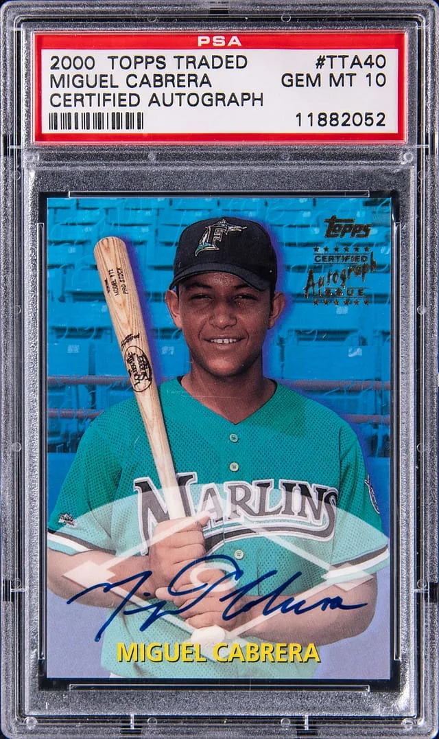 2000 Topps Traded Miguel Cabrera Certified Autograph #TTA40 card image