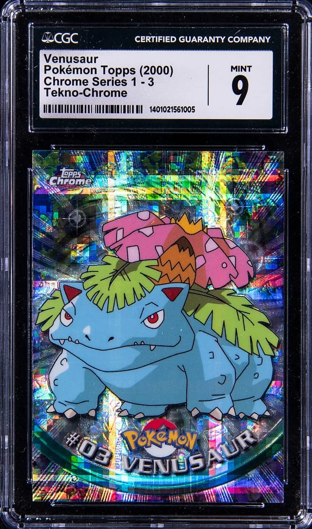 2000 Topps Venasaur Pokemon Chrome Series 1 Tekno-Chrome #3 card image