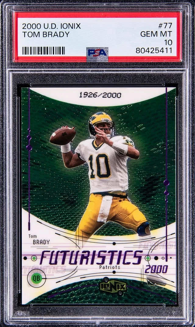 2000 UD Ionix Tom Brady #77 card image