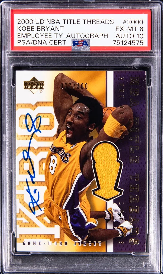 2000 UD NBA Title Threads Employee Thank You Autograph Kobe Bryant #2000 card image