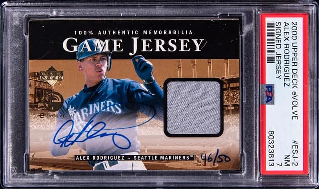 2000 Upper Deck Alex Rodriguez eVolve Signed Jersey #ESJ-2 card image