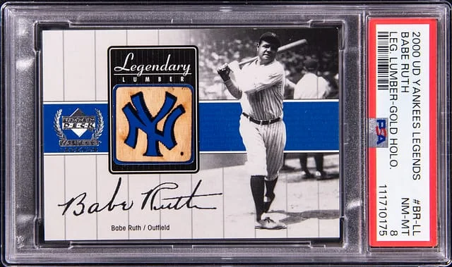 2000 Upper Deck Babe Ruth Yankees Legends Legendary Lumber Gold Holo #BR-LL card image