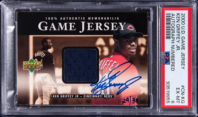2000 Upper Deck Game Jersey Ken Griffey Jr. Autograph Numbered #CN-KG card image