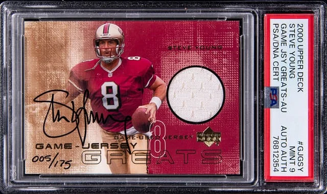 2000 Upper Deck Game Jersey Steve Young Greats Autograph #GJG-SY card image