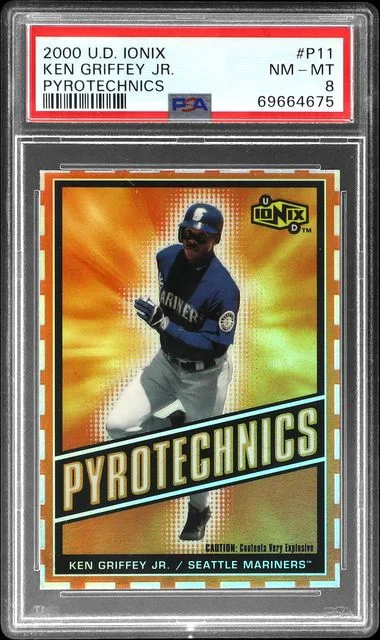 2000 Upper Deck Ionix Ken Griffey Jr. Pyrotechnics #P11 card image