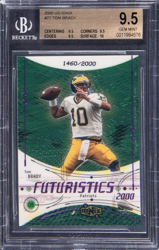 2000 Upper Deck Ionix Tom Brady - True Gem+ Example Futuristics #77 card image