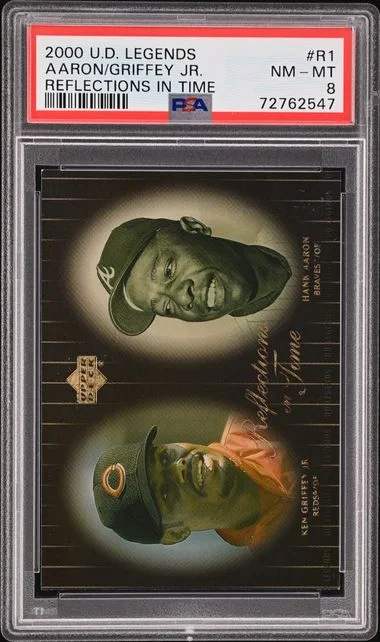 2000 Upper Deck Legends Hank Aaron/ Ken Griffey Jr. Reflections In Time #R1 card image