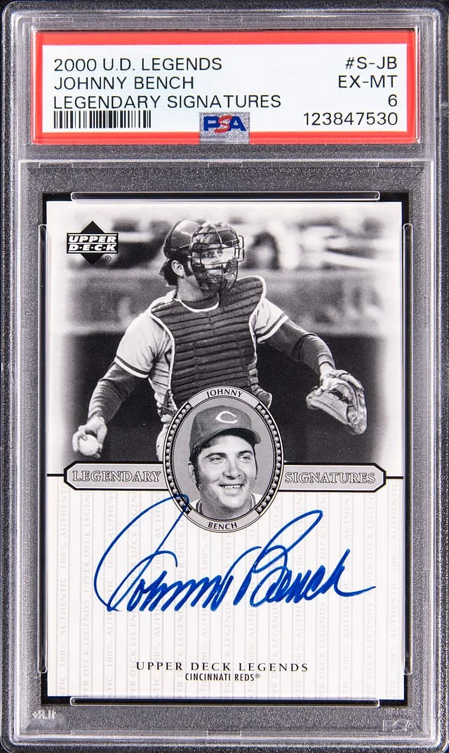 2000 Upper Deck Legends Johnny Bench Legendary Signatures #S-JB card image