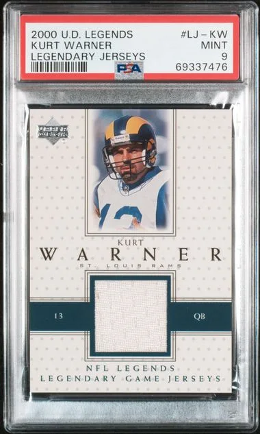2000 Upper Deck Legends Kurt Warner Game-Used Legendary Jerseys #LJ-KW card image