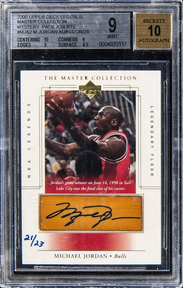2000 Upper Deck Legends Michael Jordan Master Collection Mystery Pack Inserts Legendary Floor Autographs #MJA2 card image