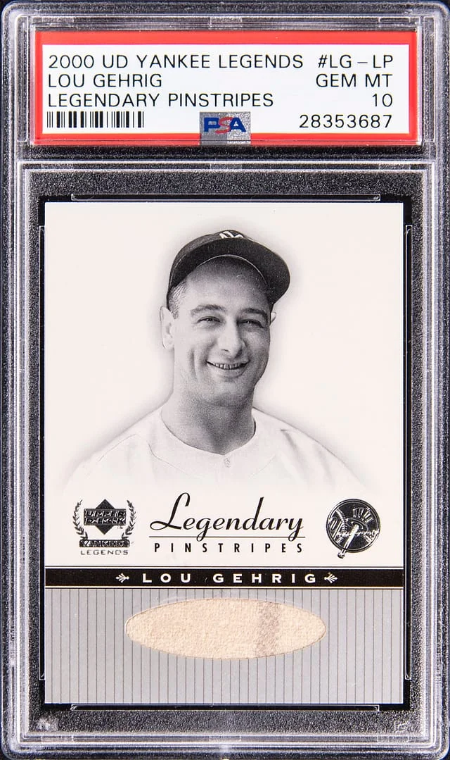 2000 Upper Deck Lou Gehrig Yankee Legends Legendary Pinstripes #LG-LP card image