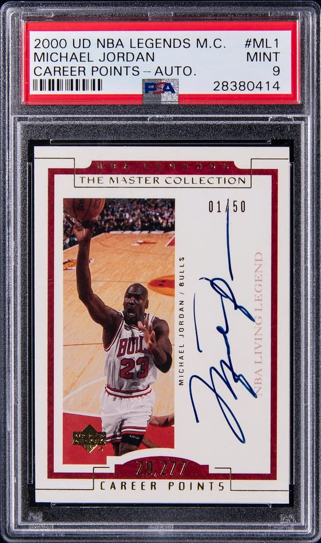 2000 Upper Deck Michael Jordan NBA Legends Master Collection Career Points Autographs #ML1 card image
