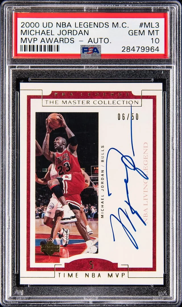 2000 Upper Deck Michael Jordan NBA Legends Master Collection MVP Awards Autograph #ML3 card image