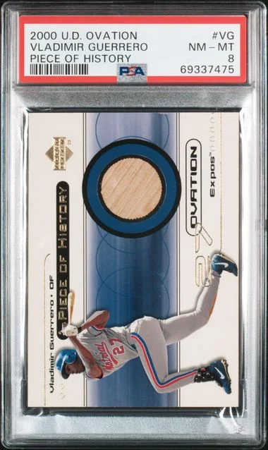 2000 Upper Deck Ovation Vladimir Guerrero A Piece Of History #VG card image
