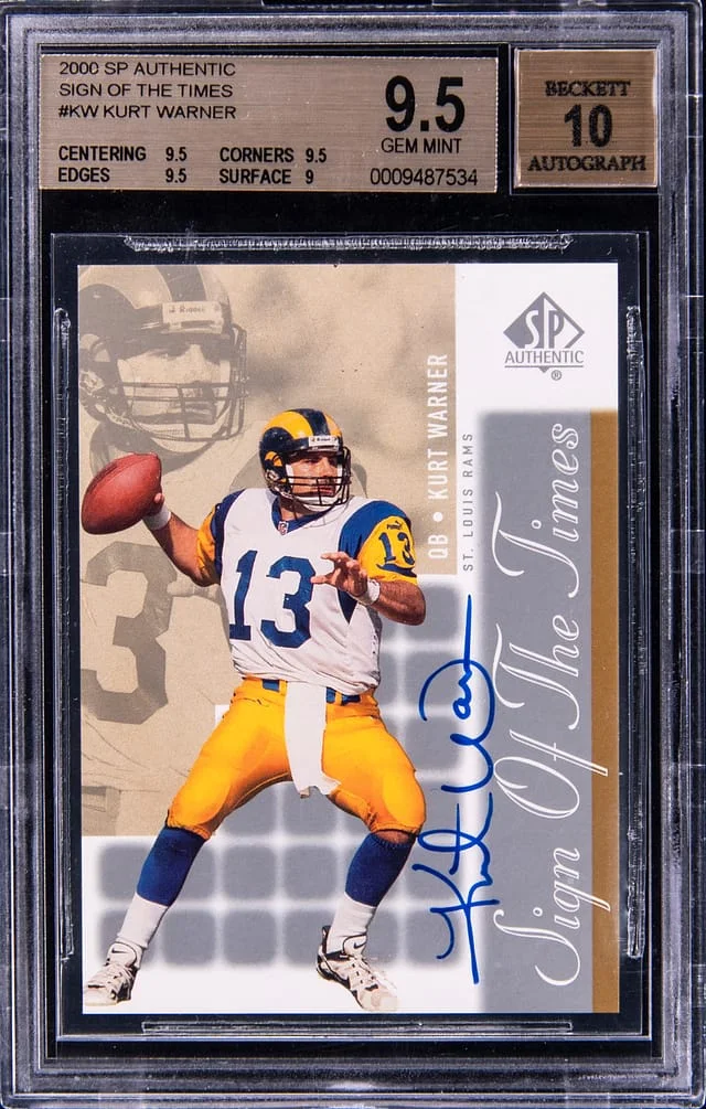 2000 Upper Deck SP Authentic Kurt Warner Sign of the Times #KW card image
