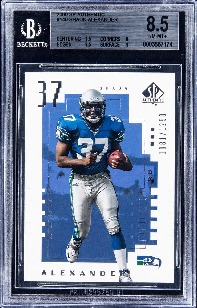 2000 Upper Deck SP Authentic Shaun Alexander #140 card image