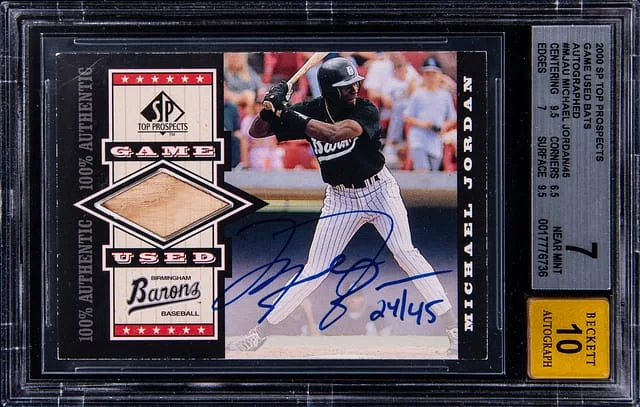 2000 Upper Deck SP Michael Jordan Top Prospects Game-Used Bat Autographs #A-MJ card image
