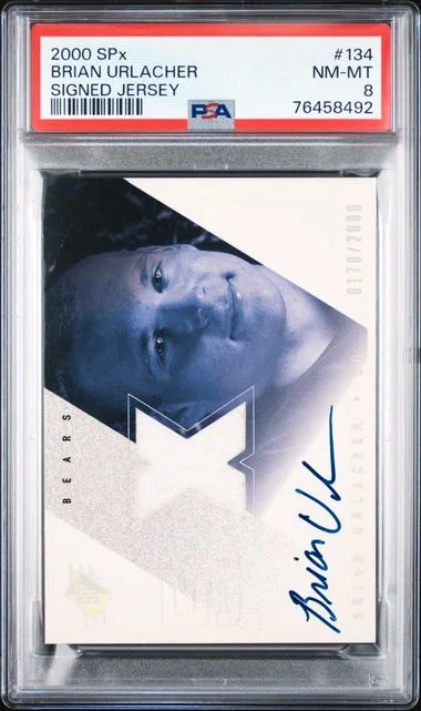 2000 Upper Deck SPx Brian Urlacher Signed Jersey #134 card image