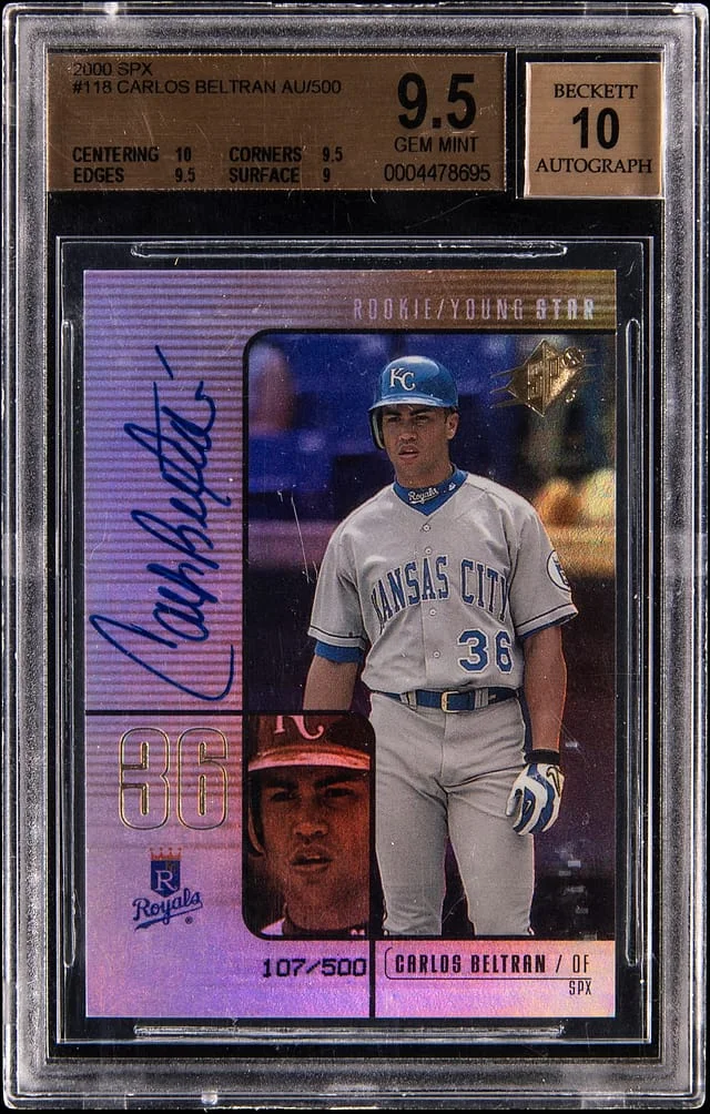 2000 Upper Deck SPx Carlos Beltran Autograph #118 card image