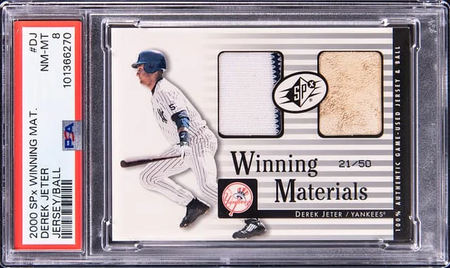 2000 Upper Deck SPx Derek Jeter Winning Materials Jersey/Ball #JB-DJ card image
