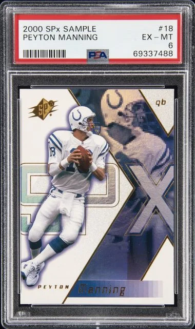 2000 Upper Deck SPx Peyton Manning Sample #18 card image