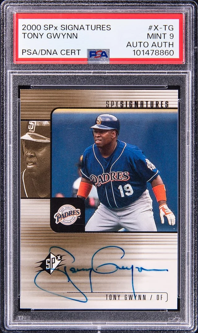 2000 Upper Deck SPx Tony Gwynn Signatures #X-TG card image