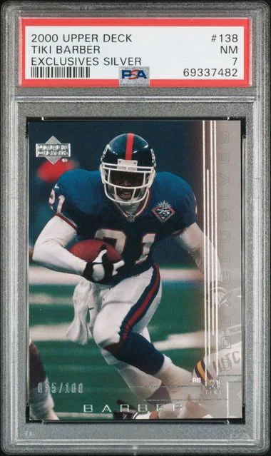 2000 Upper Deck Tiki Barber Exclusives Silver #138 card image