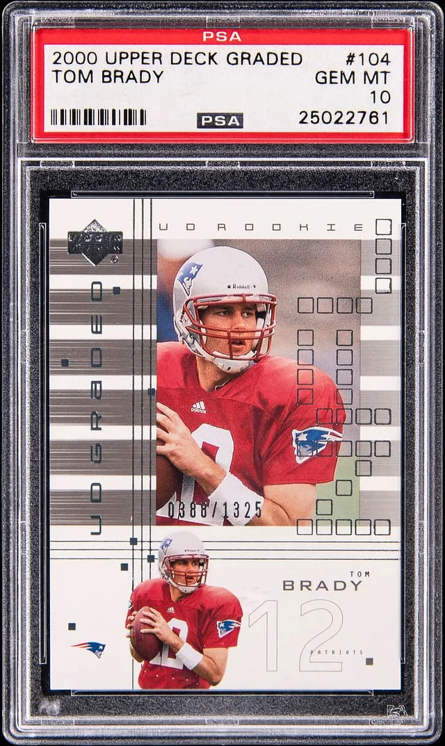 2000 Upper Deck Tom Brady Graded #104 card image