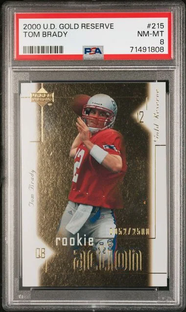 2000 Upper Deck Tom Brady Gold Reserve #215 card image