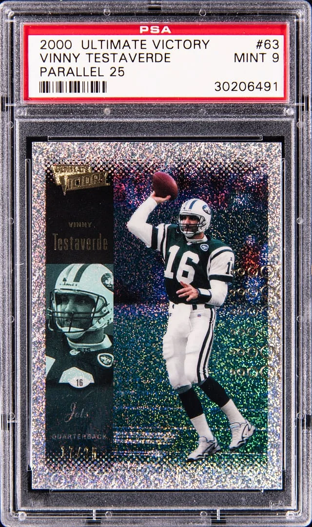 2000 Upper Deck Ultimate Victory Vinny Testaverde Parallel 25 #63 card image
