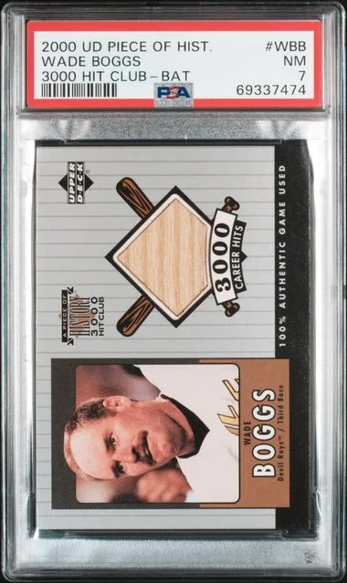 2000 Upper Deck Wade Boggs Piece Of History 3000 Hit Club Bat #WB-B card image