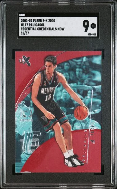 2001-02 Fleer E-X 2000 Pau Gasol Essential Credentials Now #117 card image