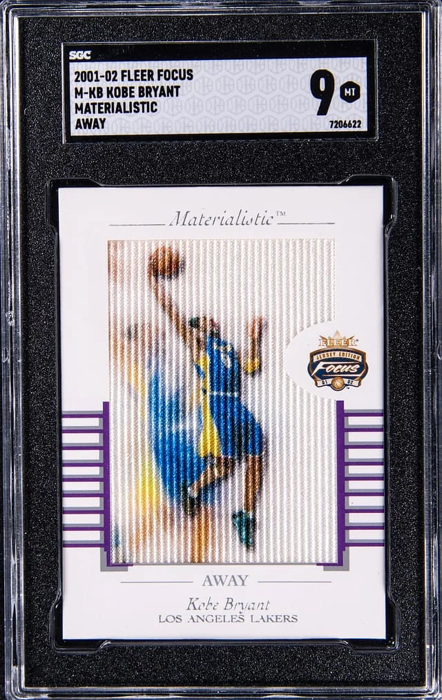 2001-02 Fleer Focus Kobe Bryant Materialistic Away #M-KB card image
