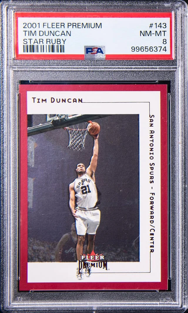 2001-02 Fleer Platinum Tim Duncan Star Ruby #143 card image